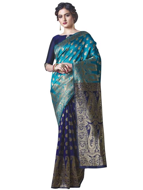 jacquard woven saree with blouse - 17549280 - Standard Image - 1
