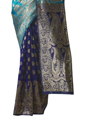 jacquard woven saree with blouse - 17549280 - Standard Image - 4