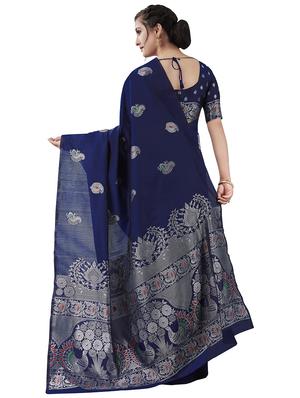 jacquard woven saree with blouse - 17549317 - Standard Image - 2
