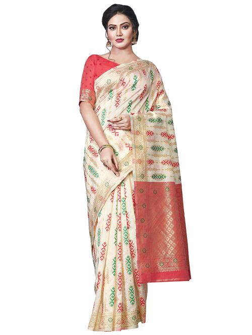 jacquard woven saree with blouse - 17549321 - Very Small Image - 1