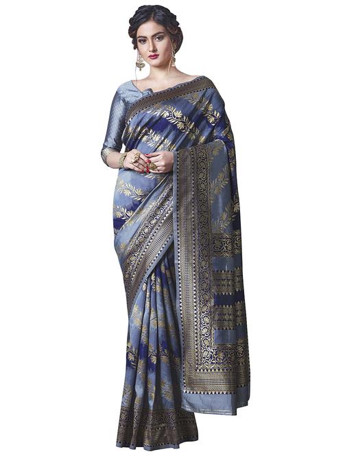 jacquard woven saree with blouse - 17549327 - Standard Image - 1