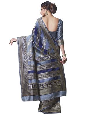jacquard woven saree with blouse - 17549327 - Standard Image - 2
