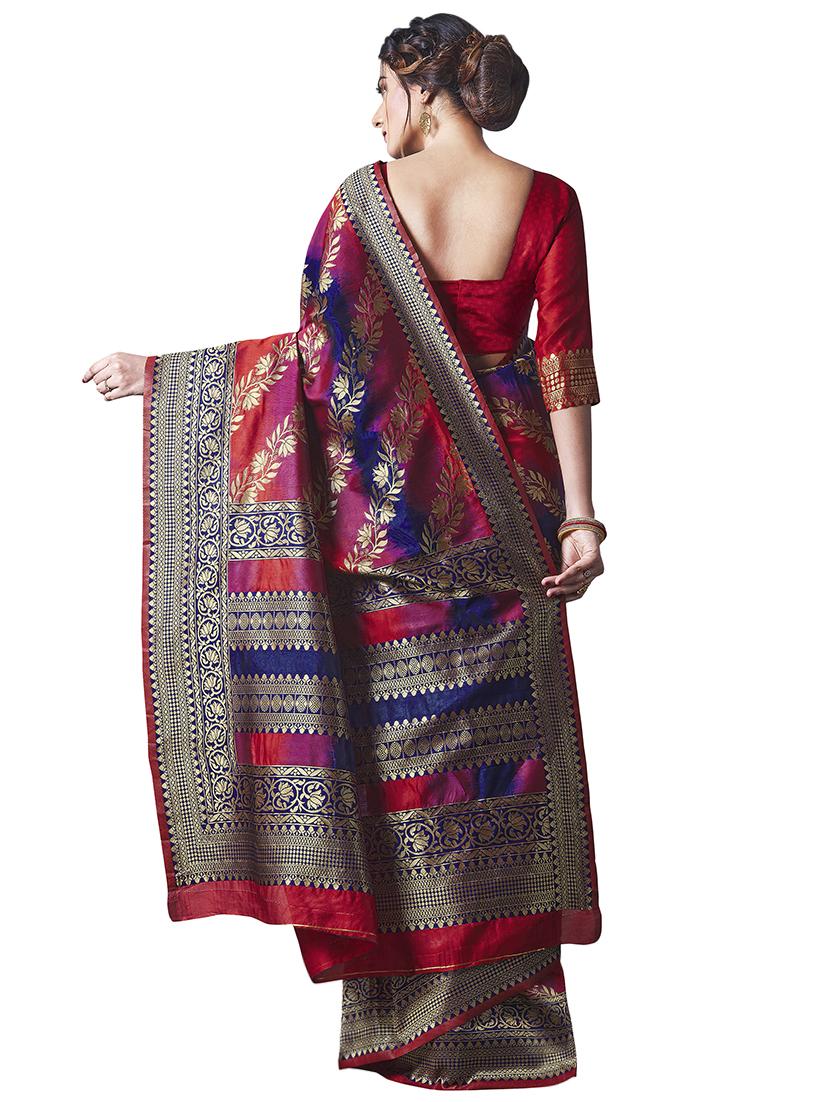 jacquard woven saree with blouse - 17549329 - Zoom Image - 2
