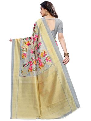 floral printed saree with blouse - 17549333 - Standard Image - 2