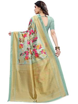 floral printed saree with blouse - 17549334 - Standard Image - 2