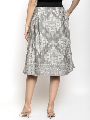 high rise printed a-line skirt - 17549355 - Standard Image - 3