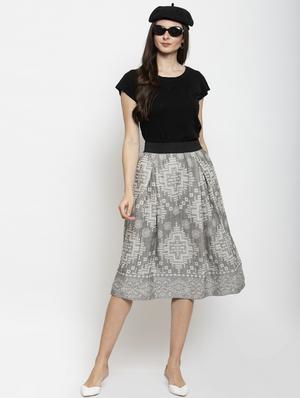 high rise printed a-line skirt - 17549355 - Standard Image - 4