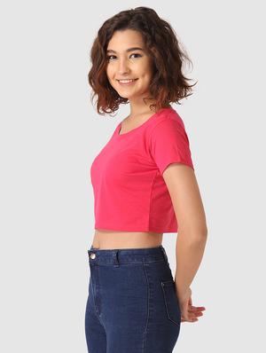 round neck crop top - 17549384 - Standard Image - 2