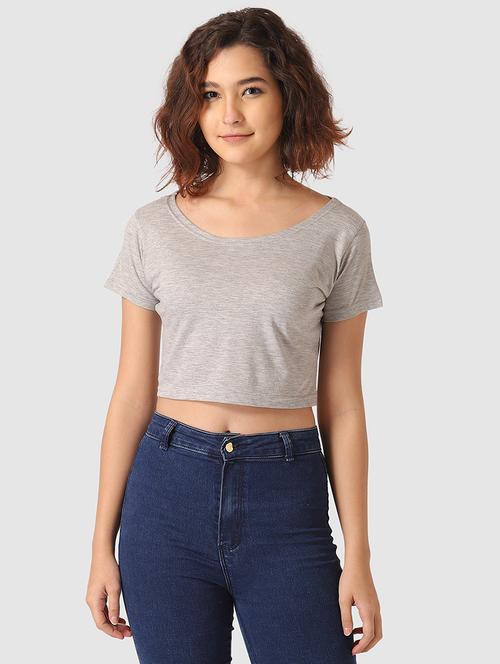 round neck crop top - 17549385 - Standard Image - 1