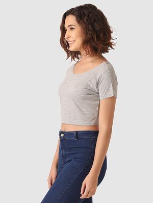 round neck crop top - 17549385 - Standard Image - 2