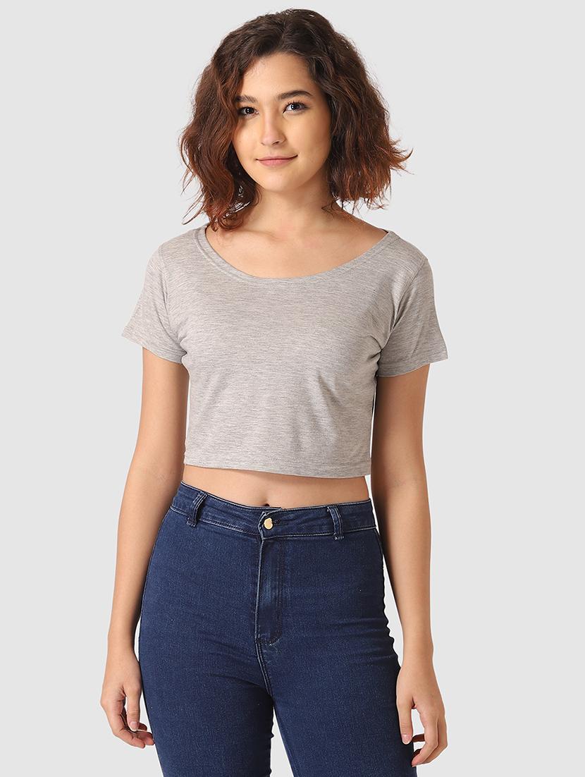 round neck crop top - 17549385 - Zoom Image - 1