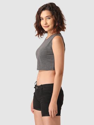 round neck crop top - 17549403 - Standard Image - 2