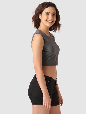 round neck crop top - 17549403 - Standard Image - 3