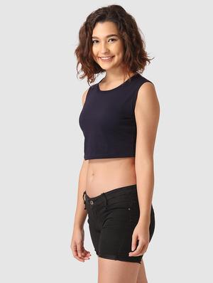 round neck crop top - 17549407 - Standard Image - 2