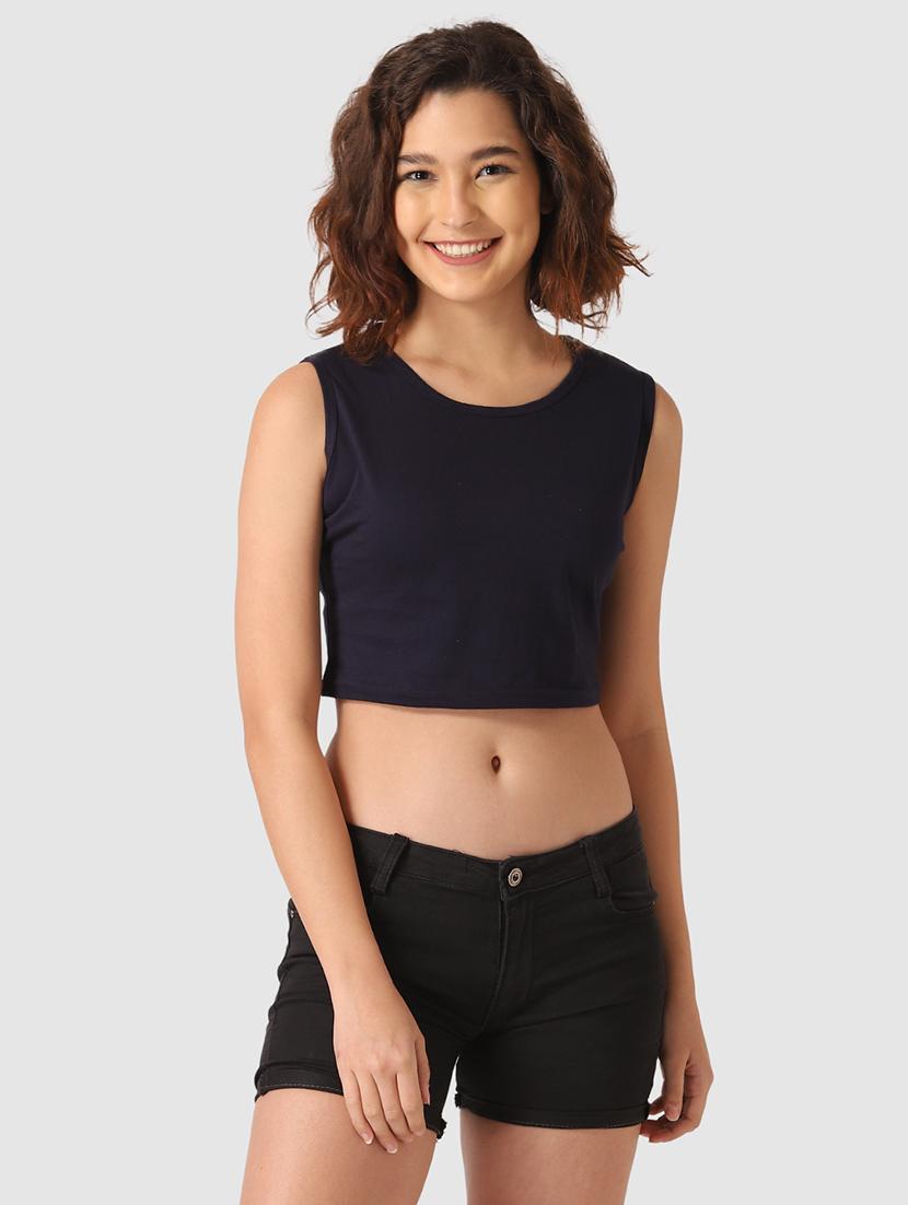 round neck crop top - 17549407 - Zoom Image - 1