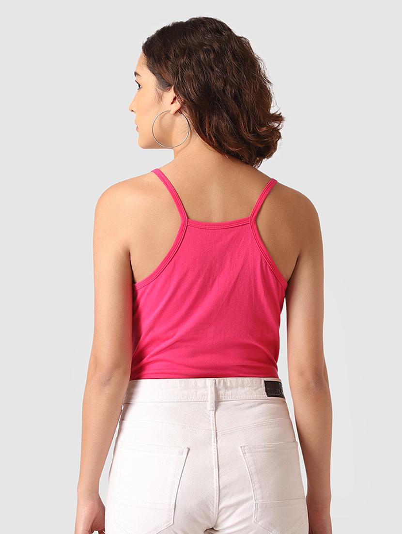 cami neck solid crop top - 17549411 - Zoom Image - 3