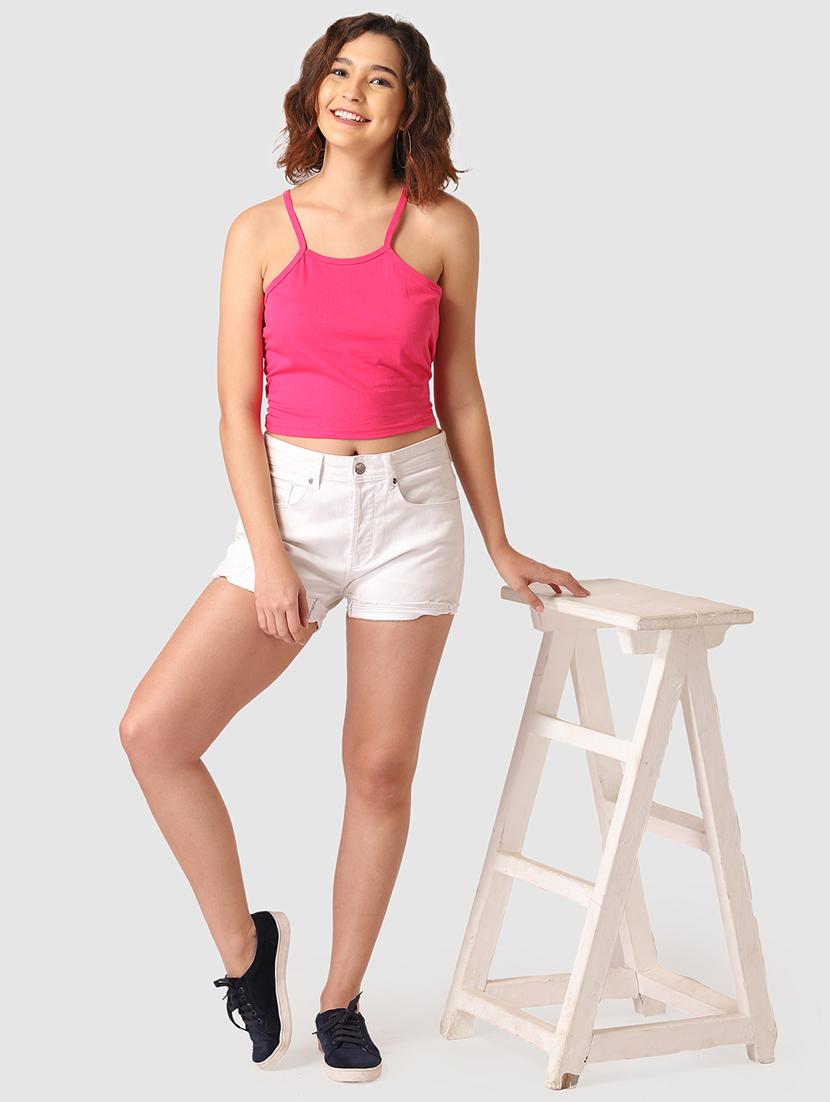 cami neck solid crop top - 17549411 - Zoom Image - 4