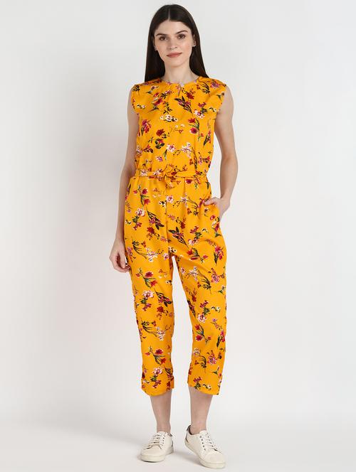 tie front floral jumpsuit - 17549417 - Standard Image - 1