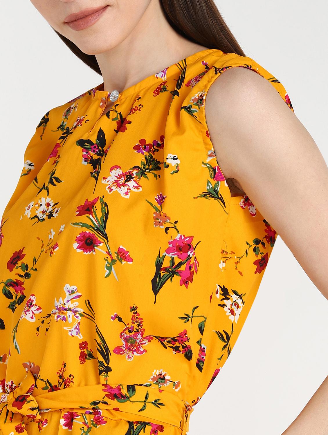 tie front floral jumpsuit - 17549417 - Zoom Image - 4