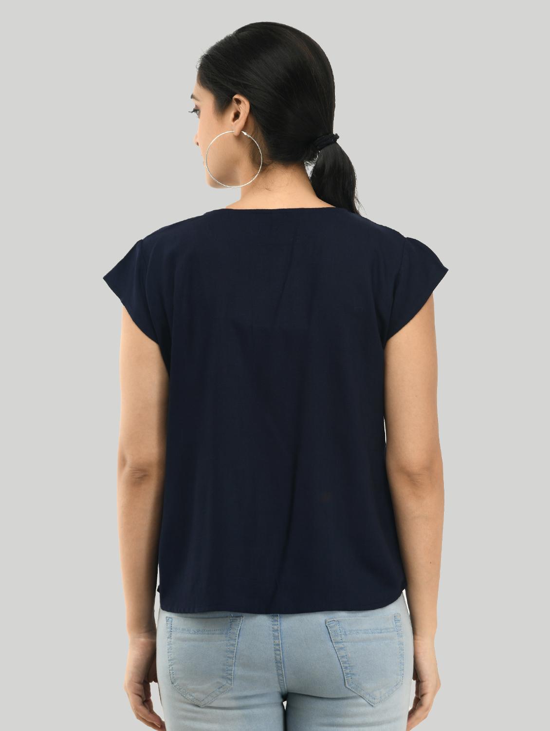 key hole neck solid top - 17549425 - Zoom Image - 3