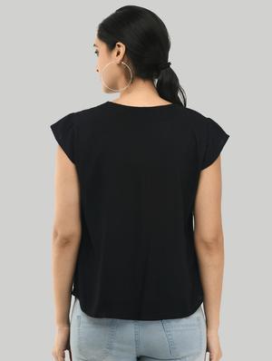 key hole neck solid top - 17549426 - Standard Image - 3