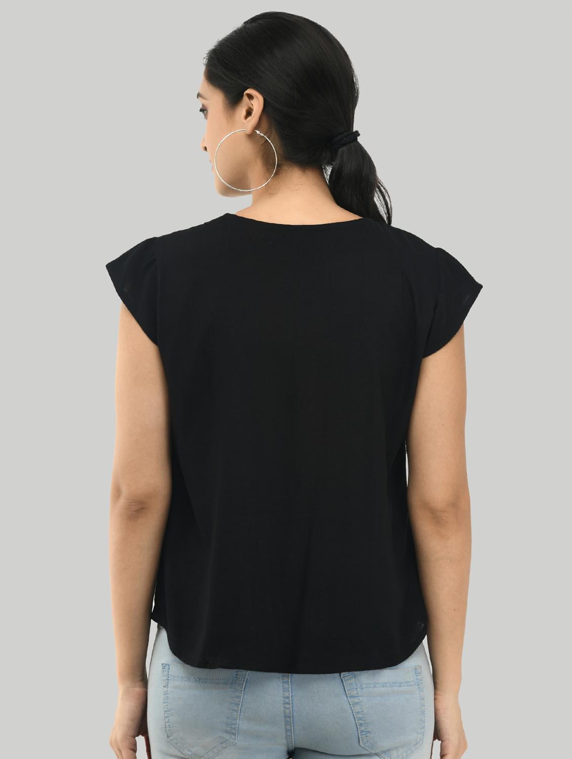 key hole neck solid top - 17549426 - Zoom Image - 3