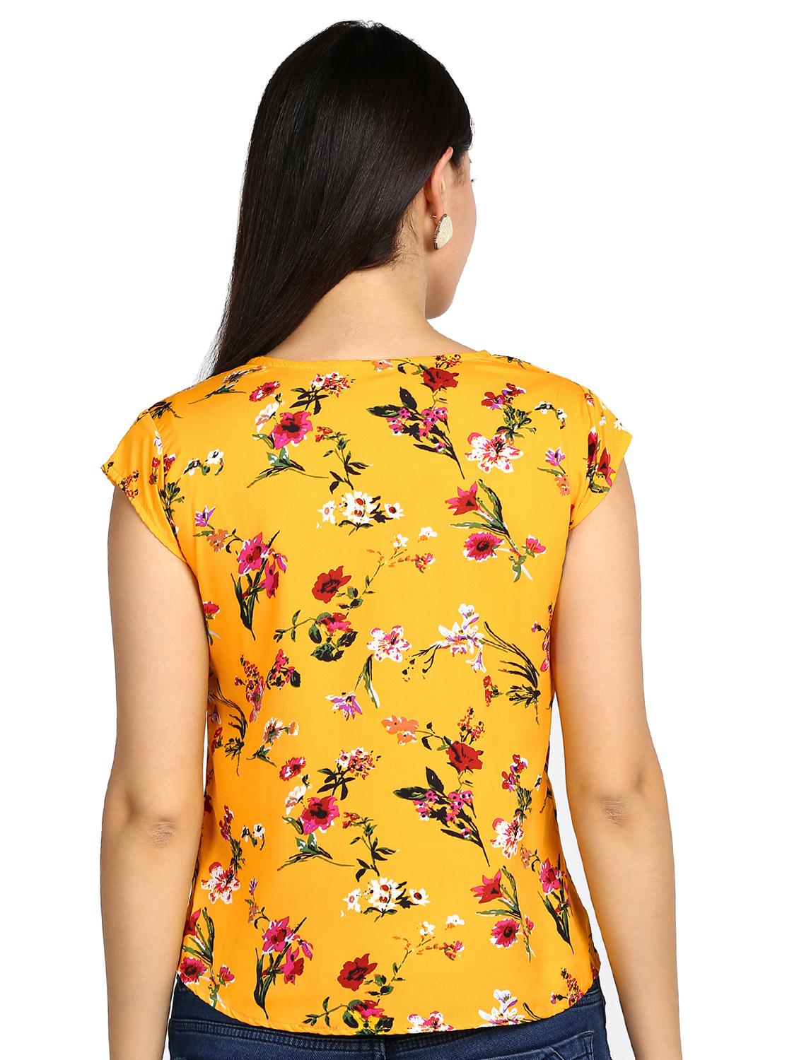 key hole neck floral top - 17549428 - Zoom Image - 3