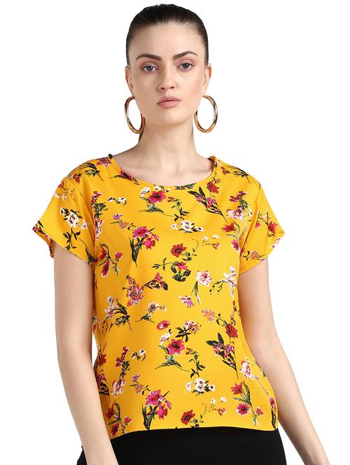 round neck floral top - 17549431 - Standard Image - 1