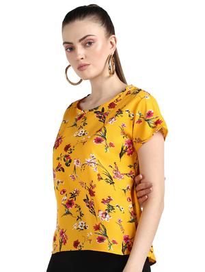 round neck floral top - 17549431 - Standard Image - 2