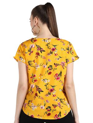 round neck floral top - 17549431 - Standard Image - 3