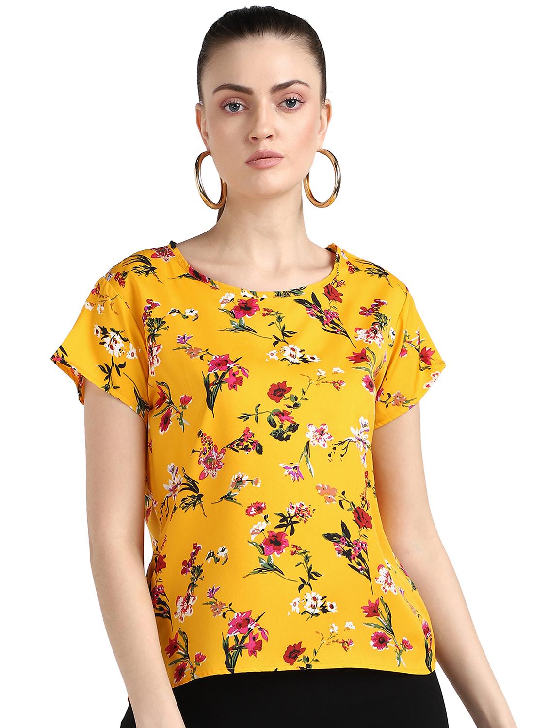 round neck floral top - 17549431 - Zoom Image - 1