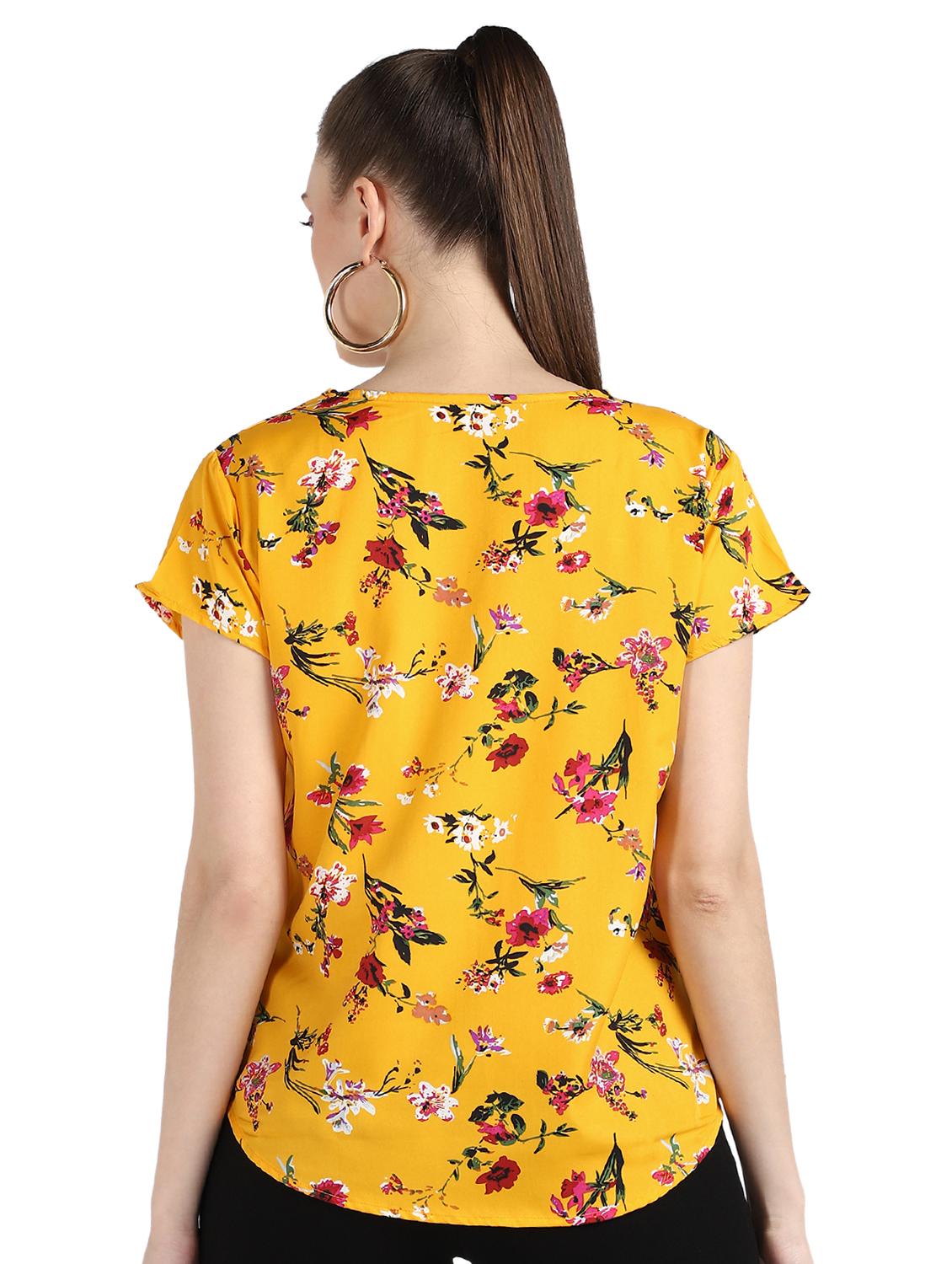 round neck floral top - 17549431 - Zoom Image - 3