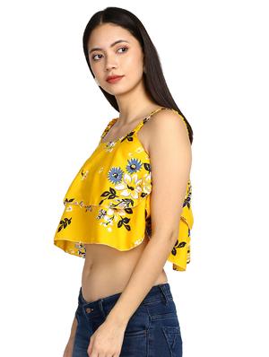 floral ruffled crop top - 17549433 - Standard Image - 2