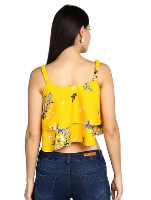 floral ruffled crop top - 17549433 - Standard Image - 3