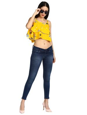 floral ruffled crop top - 17549433 - Standard Image - 4