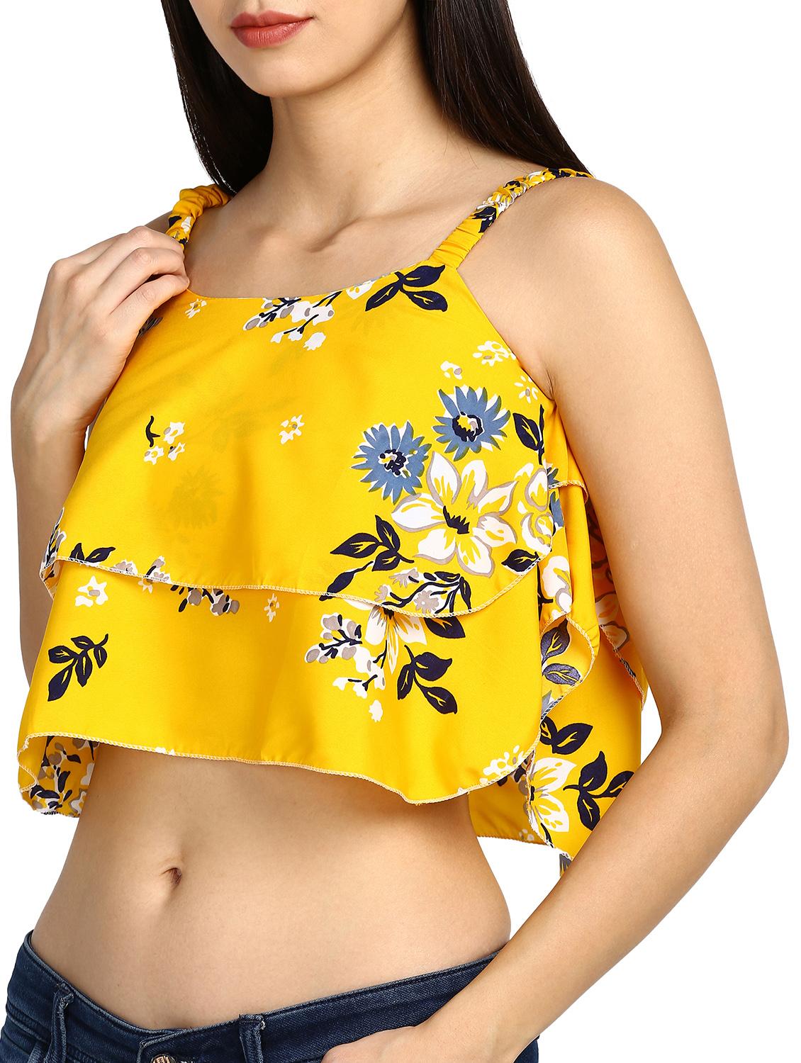 floral ruffled crop top - 17549433 - Zoom Image - 6