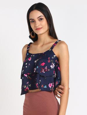 cami neck floral crop top - 17549439 - Standard Image - 2