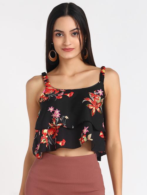 cami neck floral crop top - 17549440 - Standard Image - 1