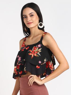 cami neck floral crop top - 17549440 - Standard Image - 2