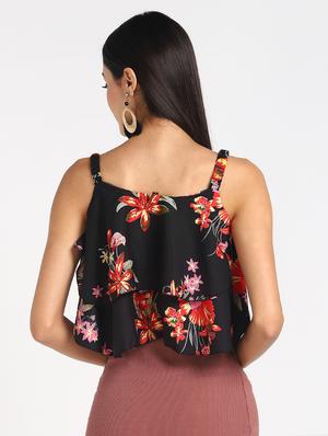 cami neck floral crop top - 17549440 - Standard Image - 3