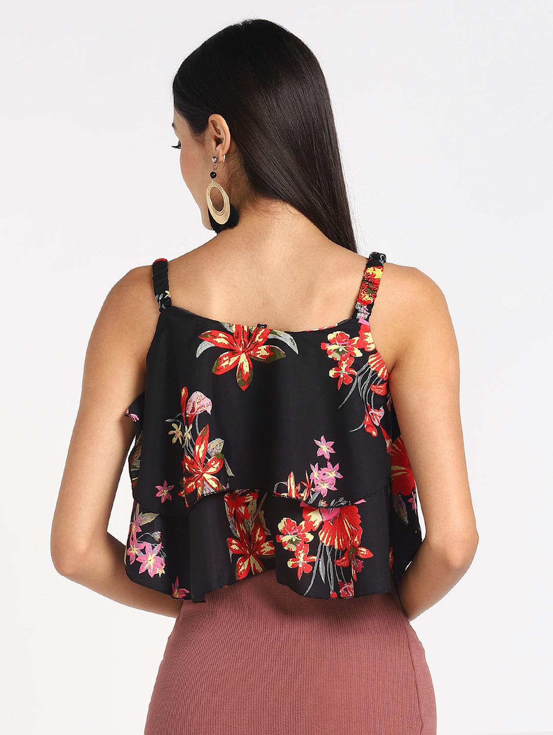 cami neck floral crop top - 17549440 - Zoom Image - 3