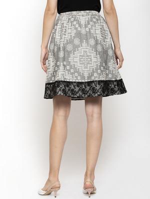 high rise printed a-line skirt - 17549644 - Standard Image - 3