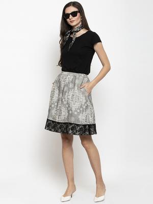 high rise printed a-line skirt - 17549644 - Standard Image - 4