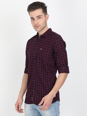 navy blue checkered casual shirt - 17549653 - Standard Image - 2