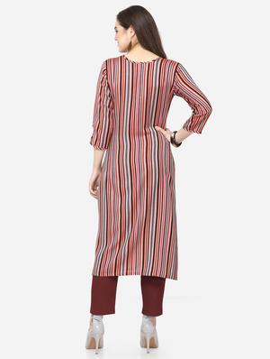 striped straight kurta - 17549699 - Standard Image - 3