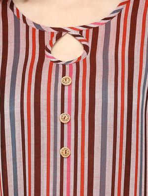 striped straight kurta - 17549699 - Standard Image - 4