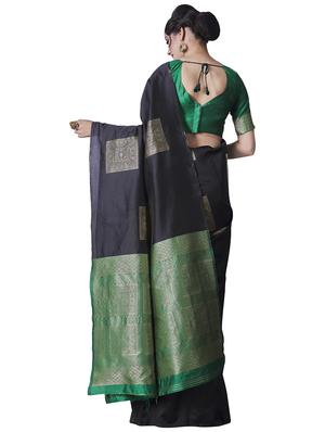 jacquard woven saree with blouse - 17549731 - Standard Image - 2