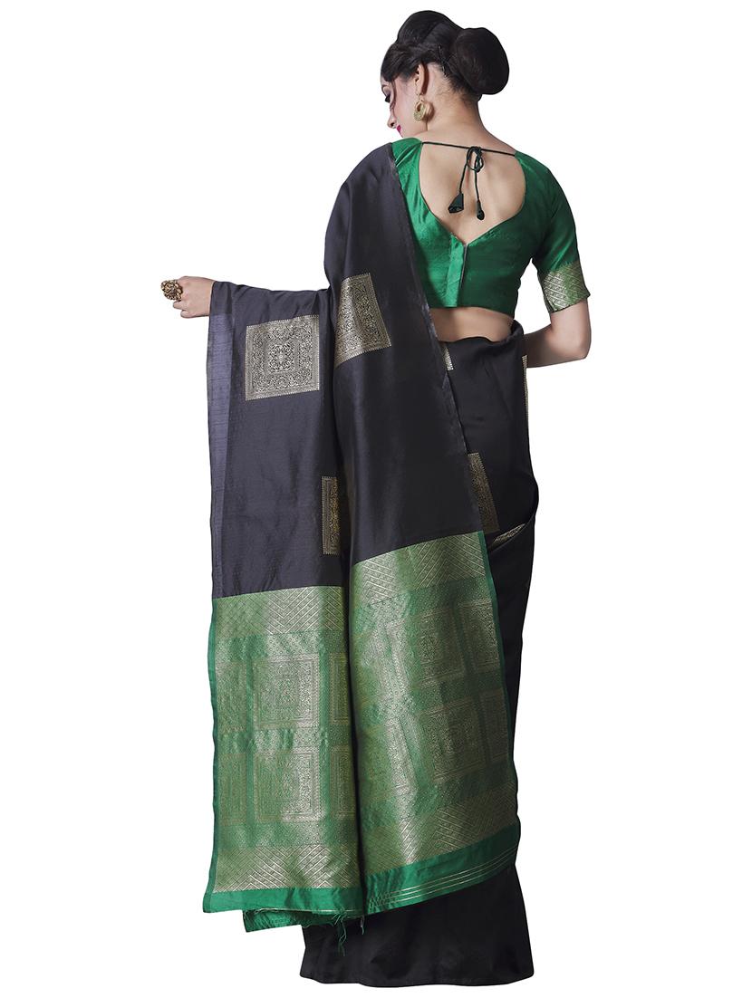 jacquard woven saree with blouse - 17549731 - Zoom Image - 2
