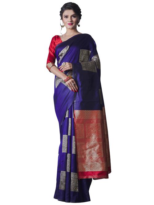 jacquard woven saree with blouse - 17549732 - Standard Image - 1