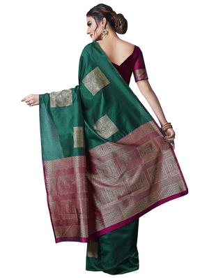 mehandi silk woven saree with blouse - 17549733 - Standard Image - 2